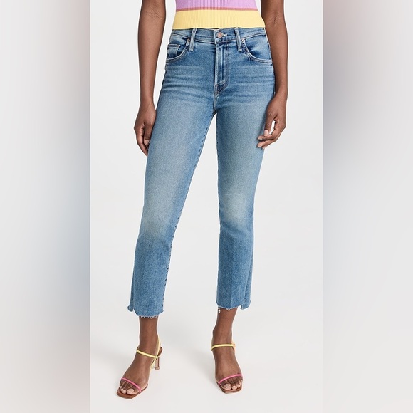 Mother The Insider Crop Step Fray Denim Blue Jeans in Juicin’ Wash Size 25 - Picture 1 of 9